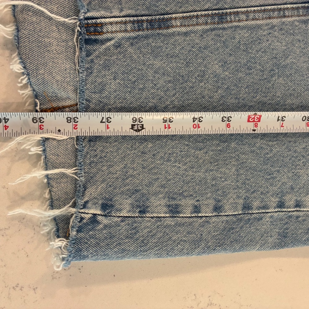Levi's Denim Skirt 28 Maxi RawHem ButtonFly Boho Western Cowgirl Festival Hippie - Picture 7 of 9